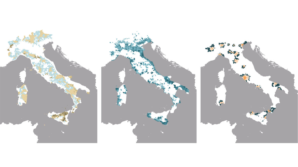 Nuova rappresentazione territoriale dell’Italia: Italia interna, Italia di mezzo, Italia metropolitana